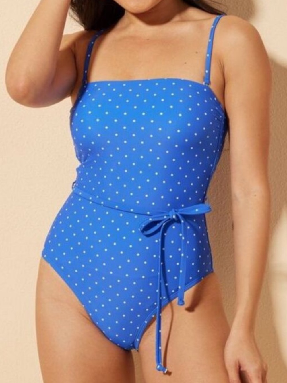 Shade & Shore Royal Blue & White Polka Dot One-Piece Swimsuit